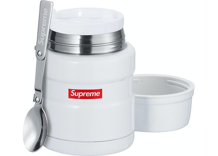 SUPREME THERMOS STAINLESS KING FOOD JAR AND SPOON WHITE – 8pm