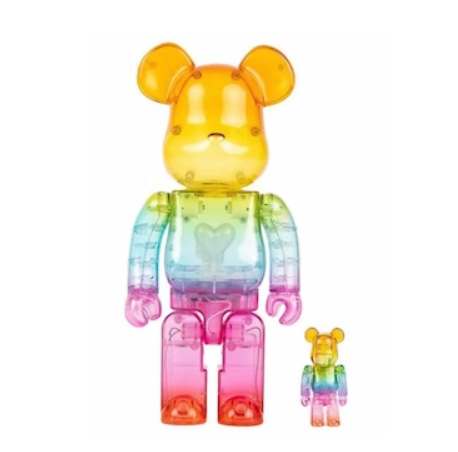 BEARBRICK X EMOTIONALLY UNAVAILABLE GRADIENT HEART 100% & 400% SET