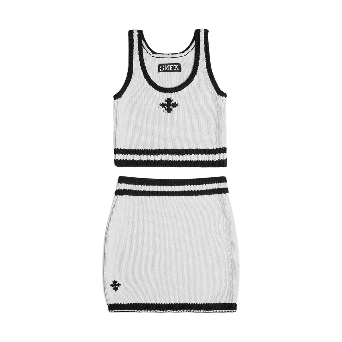 SMFK Compass Cross Flower Vintage Tank Top White And Black