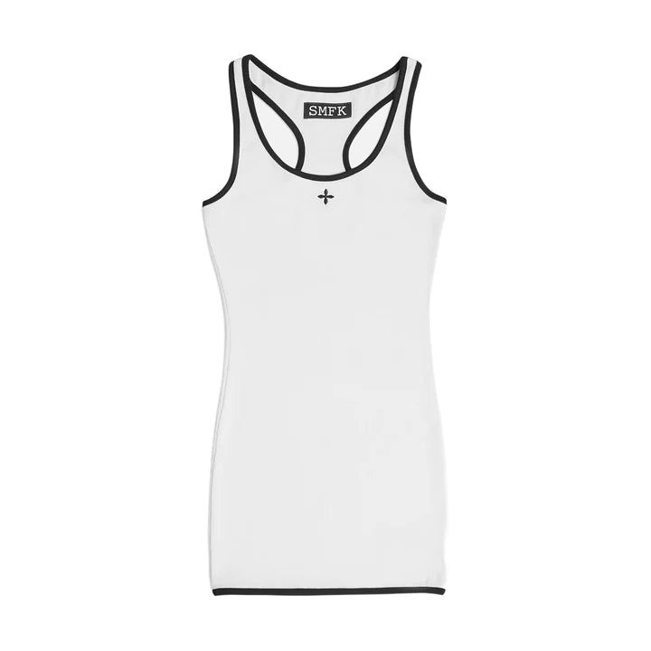 SMFK Compass Cross Flower Vintage Tank Top White And Black